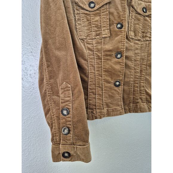 Kut From The Kloth Kyra Jacket Corduroy Junior Sz Med Brown Pocket Fall Layering - Picture 4 of 10